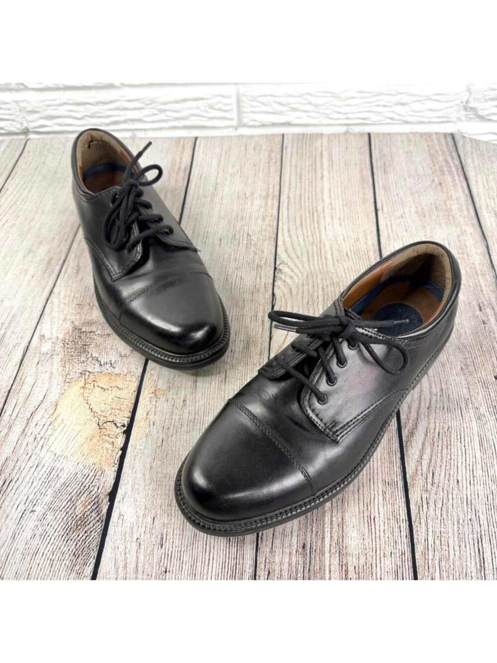 Dockers Mens Gordon Black Leather Cap Toe Oxford Shoes Size 10M